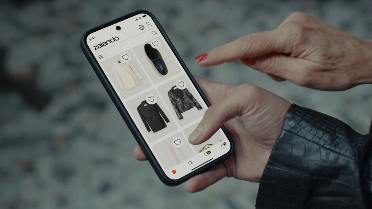 Dettaglio dello smartphone con l'app Zalando